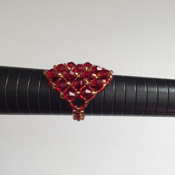 HANDMADE RING SIZE 11COLOR RED AND YELLOW - Picture 5 of 6